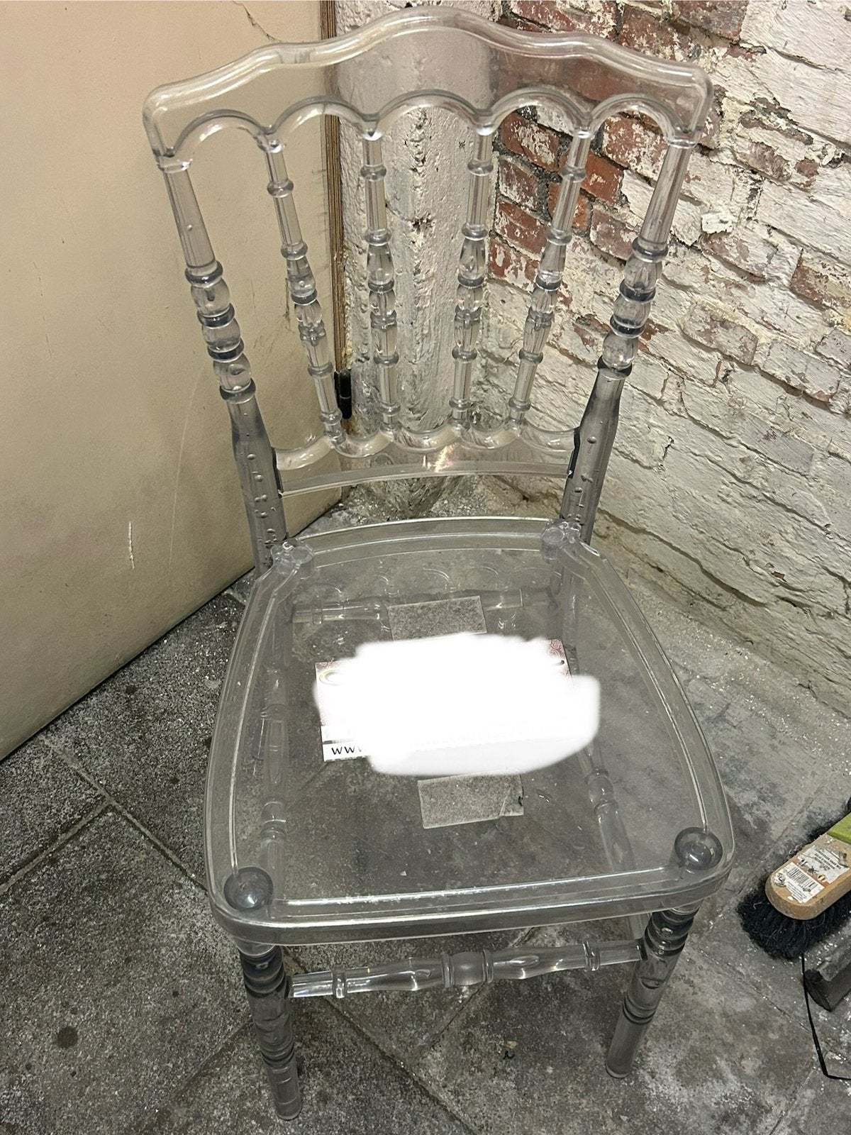 Te koop set van 3 transparante stoelen in Tiffany-stijl, Huis en Inrichting, Ophalen, Gebruikt