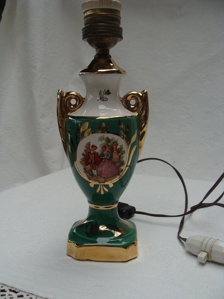 Ancienne lampe de chevet en porcelaine poinçonné, Enlèvement ou Envoi