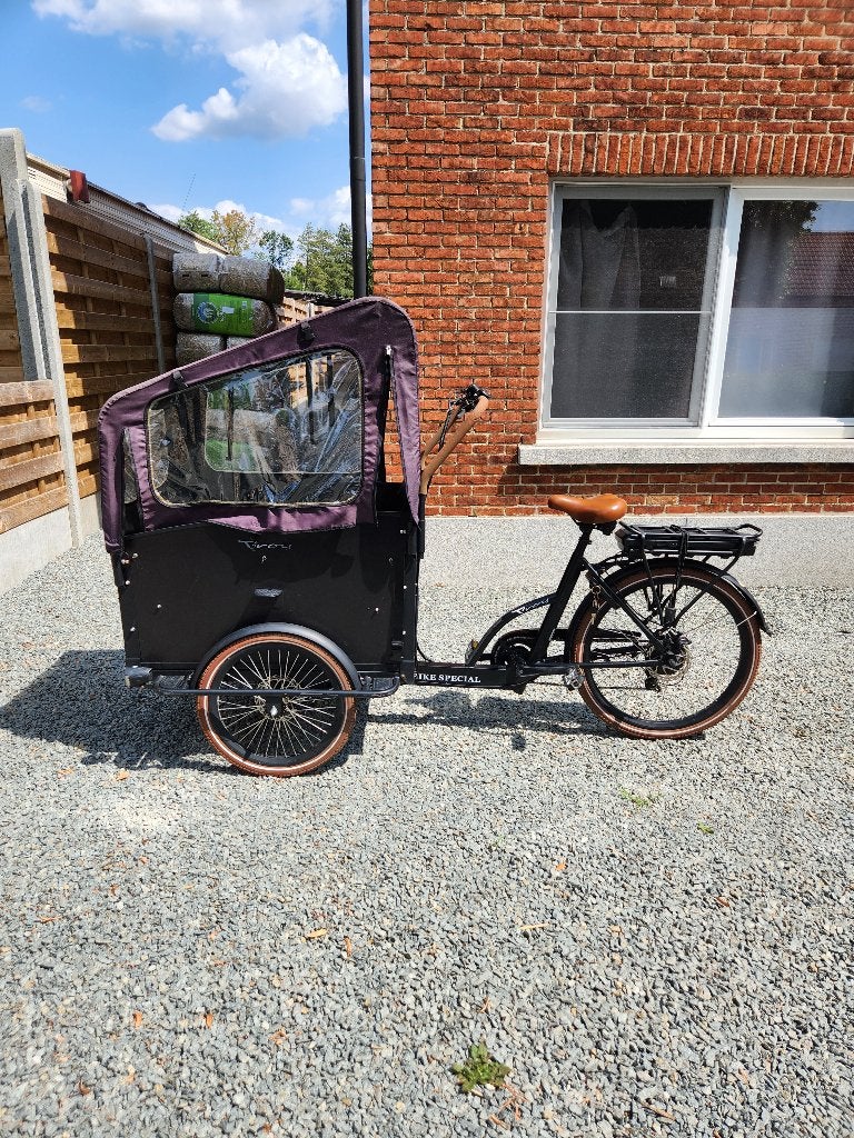 Bakfiets van het merk troy, Fietsen en Brommers, Fietsen | Bakfietsen, 4 kinderen of meer, Elektrisch, Zo goed als nieuw, Schijfrem