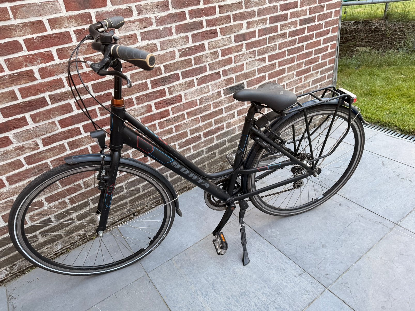 Damesfiets A10 Norta mat zwart 46cm 28inch, Autres marques, Vitesses, Frein sur jante, Moins de 47 cm