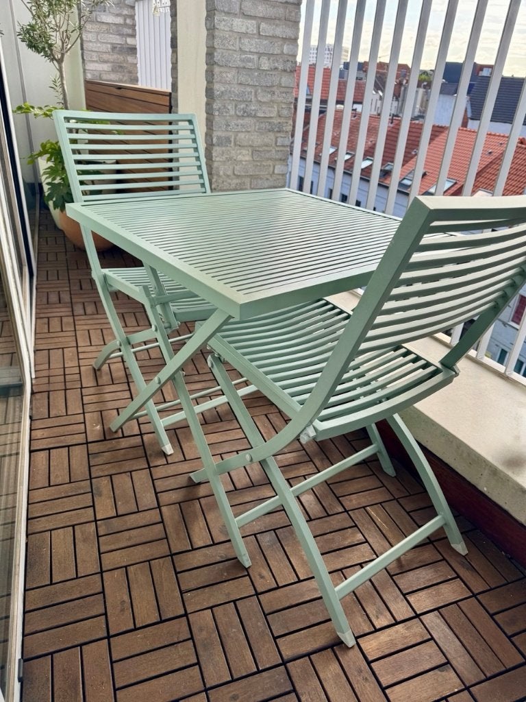Tuinset Casa – tafel met 2 klapstoelen, Gebruikt, Aluminium, Tuinset, Eettafel