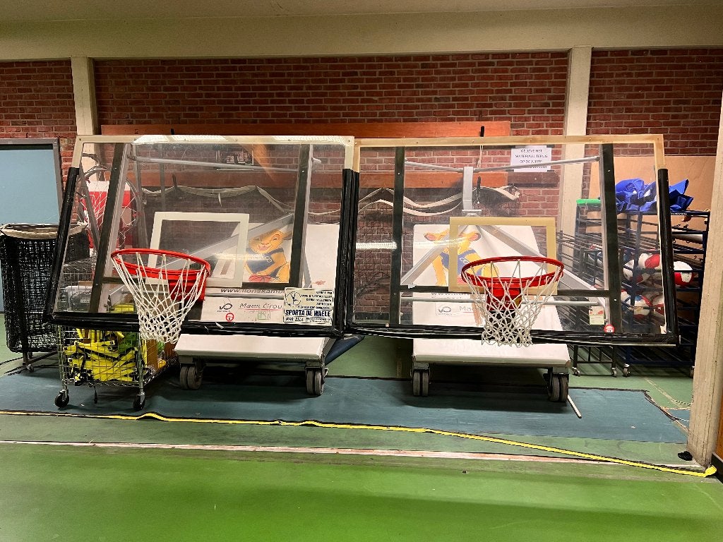 2 mobiele basketbaldoelen, Ophalen, Gebruikt, Ring, Bord of Paal