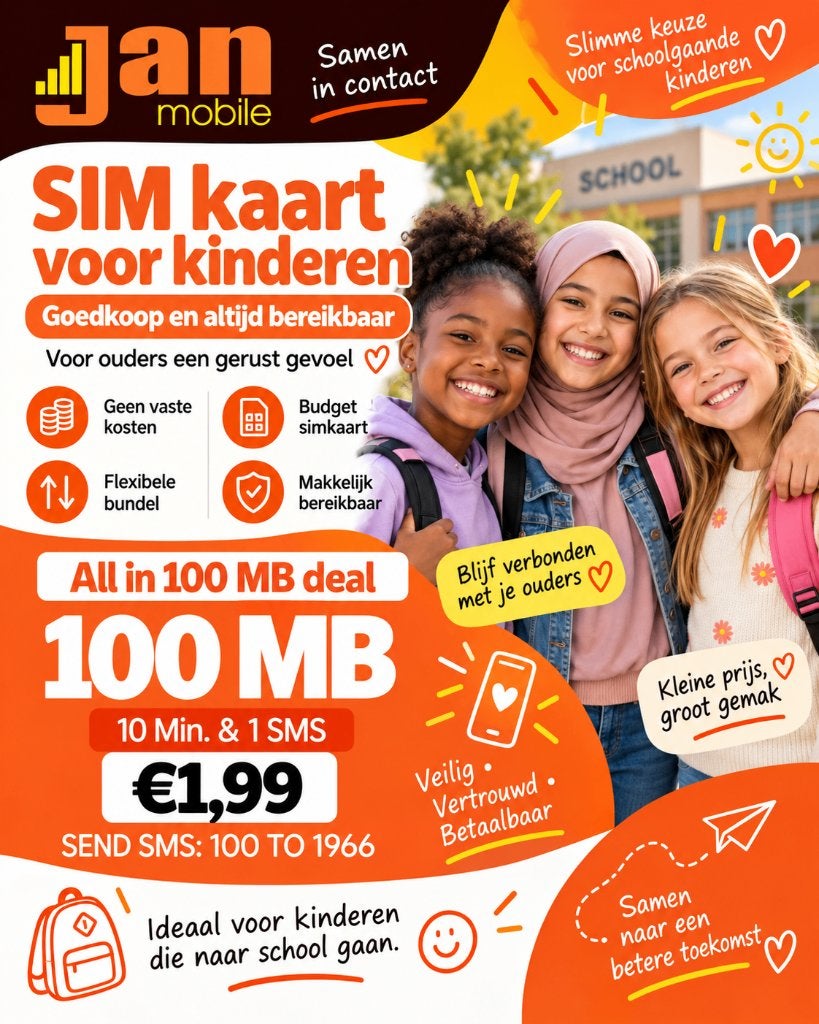 Jan Mobile - offres prépayées à partir de 1,99€, Télécoms, Enlèvement ou Envoi, Neuf, Autres fournisseurs, Carte prépayée