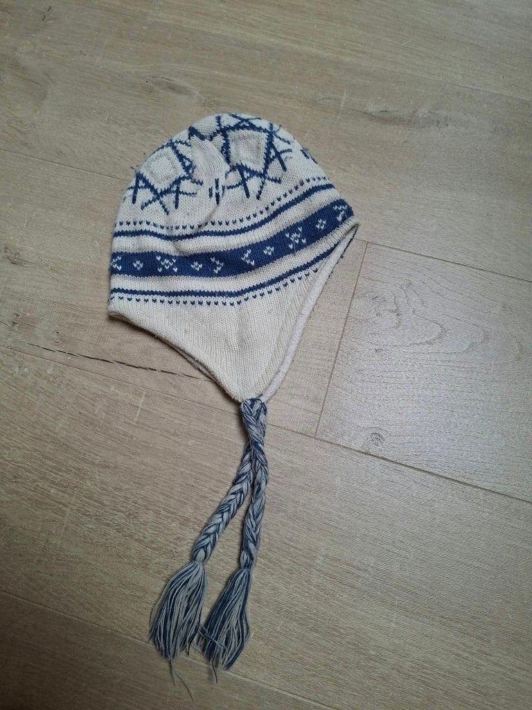 Warme gebreide muts gevoerd met fleece, Kinderen en Baby's, Gebruikt, Meisje, Ophalen of Verzenden, 122 t/m 128