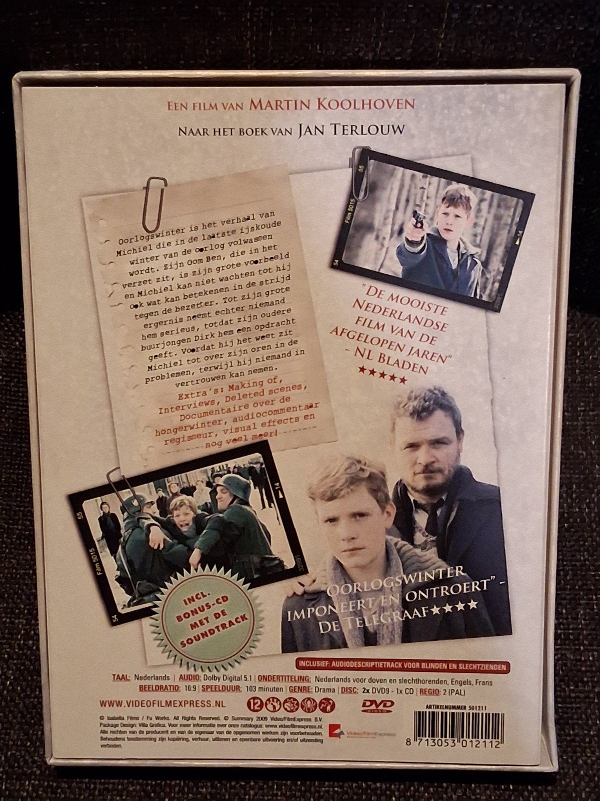 Dvd-box Oorlogswinter, film naar het boek van Jan Terlouw, Extra's, Nederlands, Ophalen of Verzenden, Zo goed als nieuw