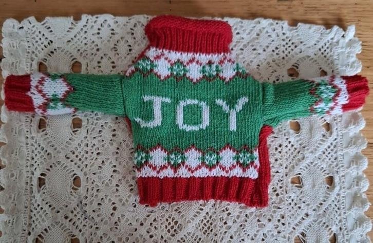 Wijnfles cover , kersttruitje, JOY, -, Utilisé, -, -