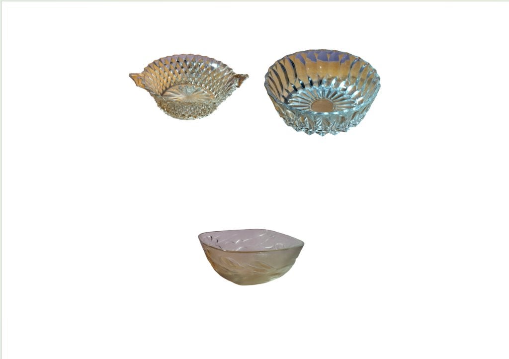 3 saladiers en verre vintage (prix pièce), Antiquités & Art, Enlèvement