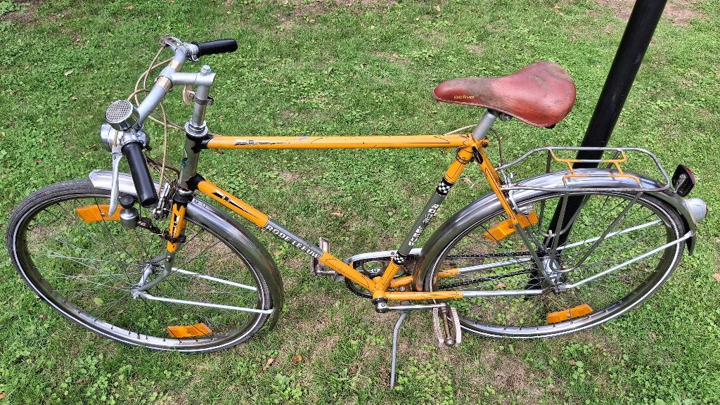 GROTE goede retro RODE LEEUW herenfiets SA3v. alles in orde, Fietsen en Brommers, Ophalen, Gebruikt, Velgrem, Versnellingen