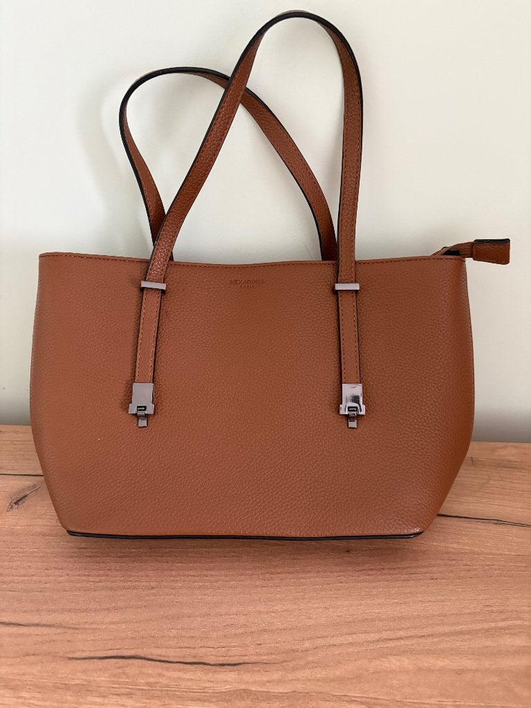 Handtas cognac Hexagona Paris, Handtassen en Accessoires, Tassen | Schoudertassen, Ophalen of Verzenden, Zo goed als nieuw, Bruin