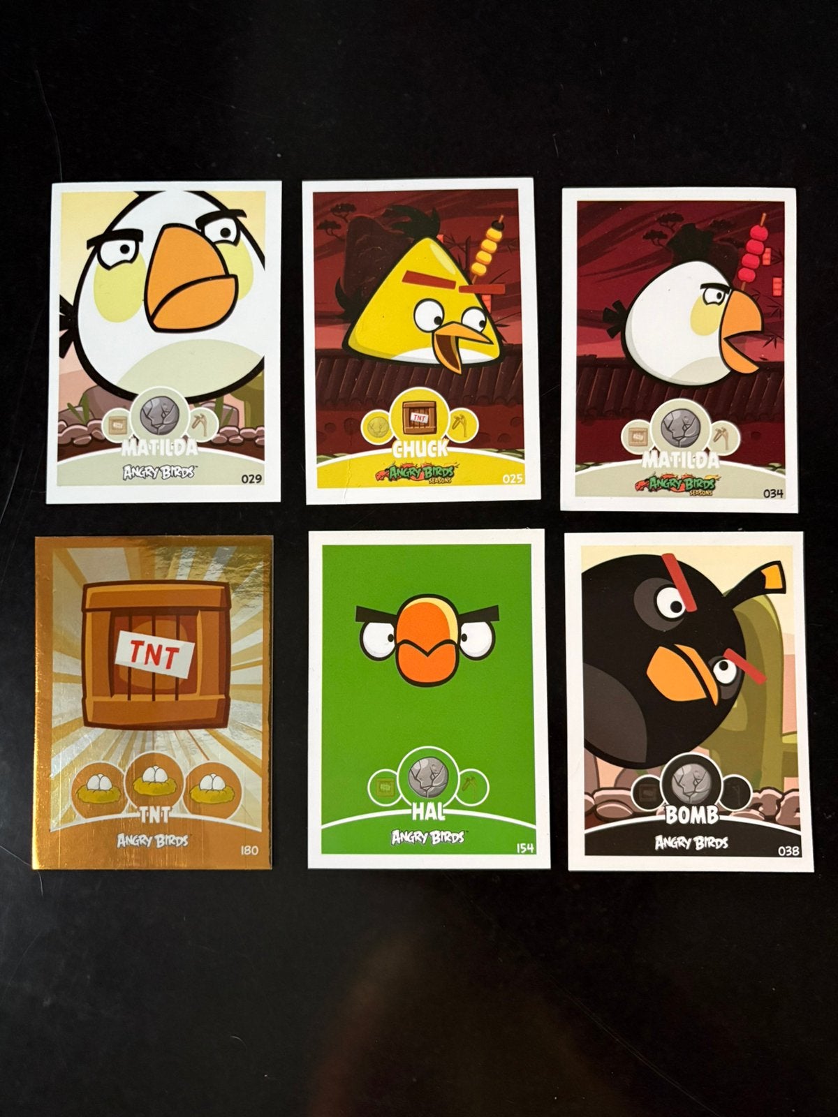 6 verzamelkaarten Angry Birds, Ophalen of Verzenden, Gebruikt