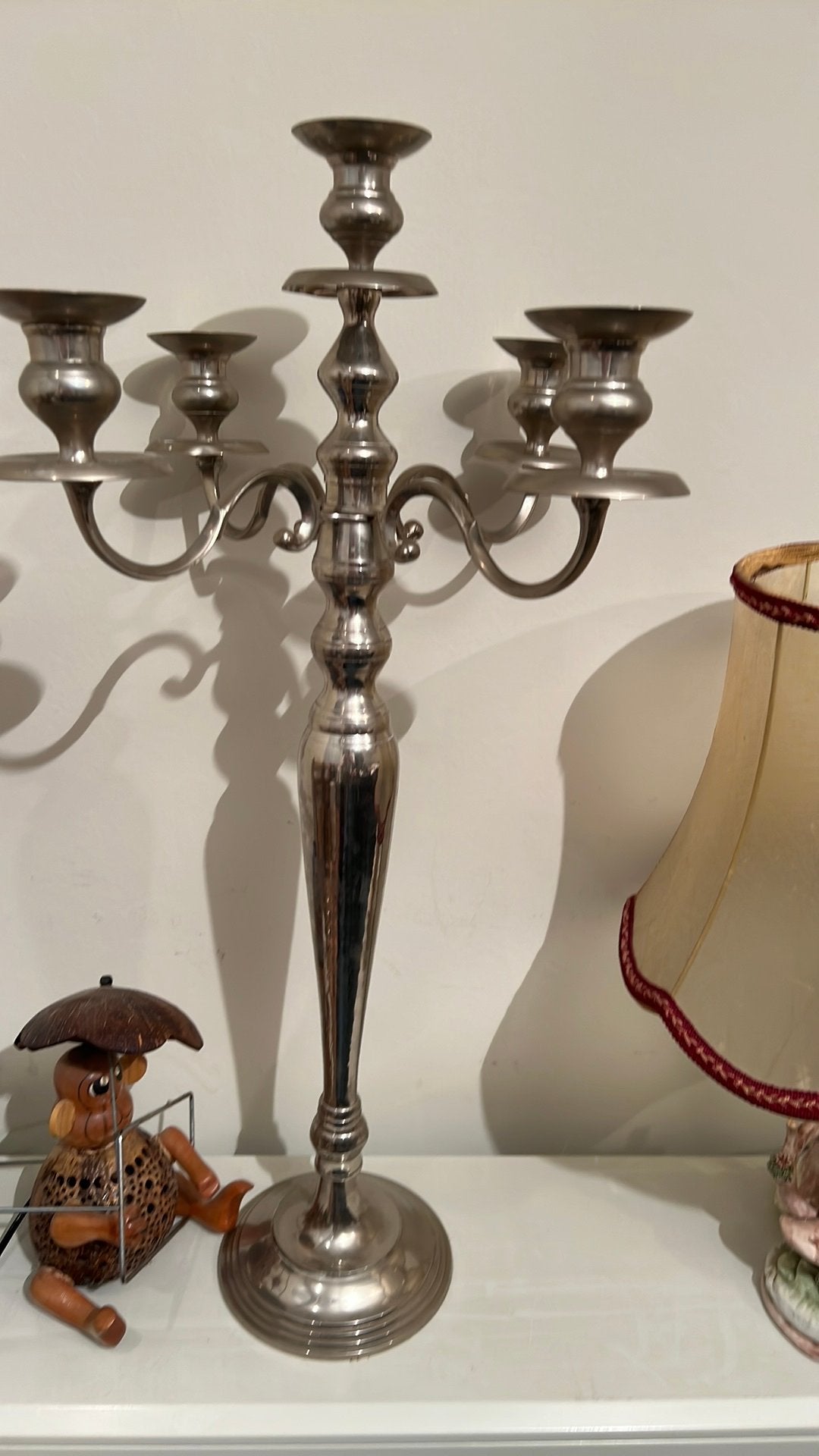 Grote kandelaar 80 cm, Ophalen, Zilver