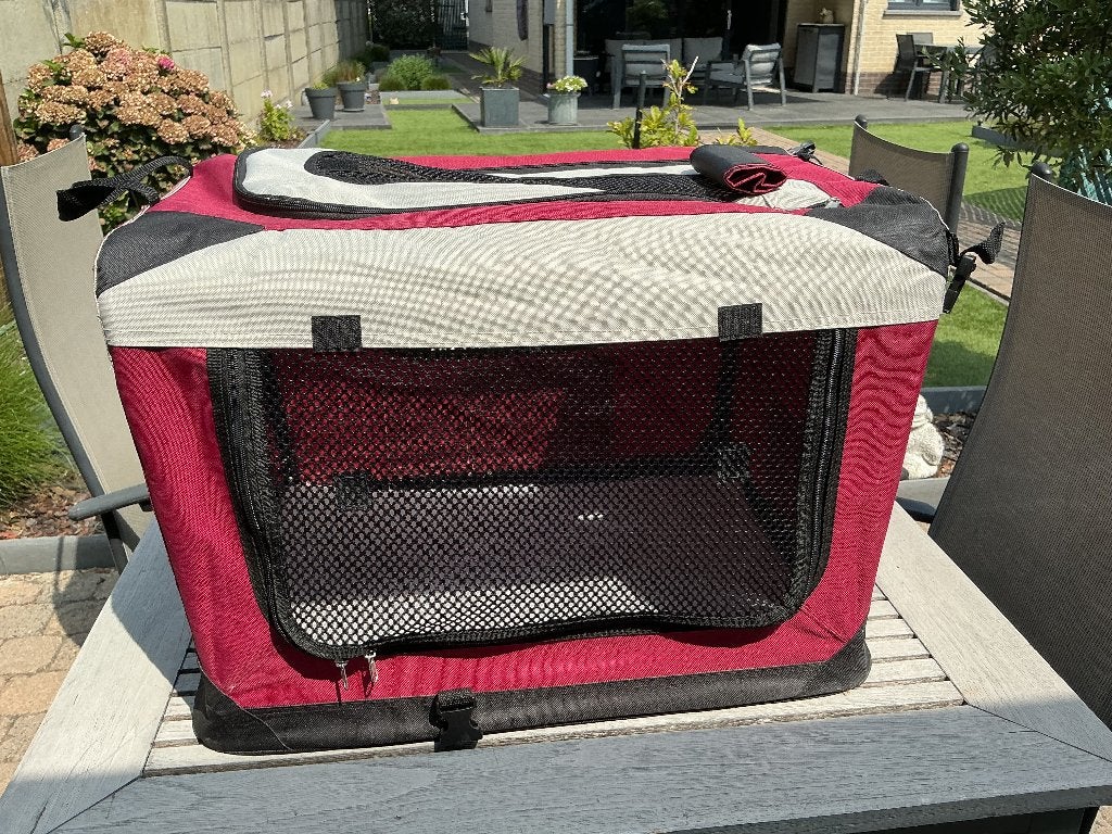 Hondenreisbench rood-beige, Ophalen, Zo goed als nieuw