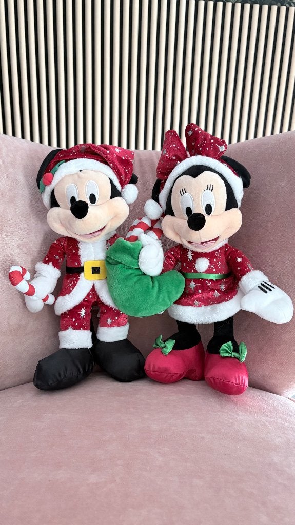 Peluches Collection Mickey & Minnie Noël, Enlèvement ou Envoi, Mickey Mouse, Comme neuf, Peluche