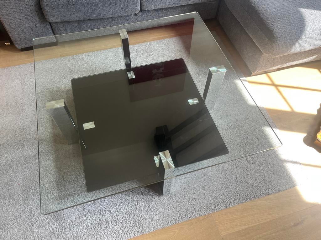 Grande table basse design verre & chrome style contemporain, Maison & Meubles, Tables | Tables de salon, Verre, Enlèvement