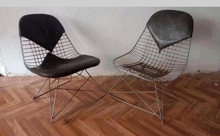 2 chaise vintage eames Herman Miller lkr 60s, Enlèvement, Cuir, Une