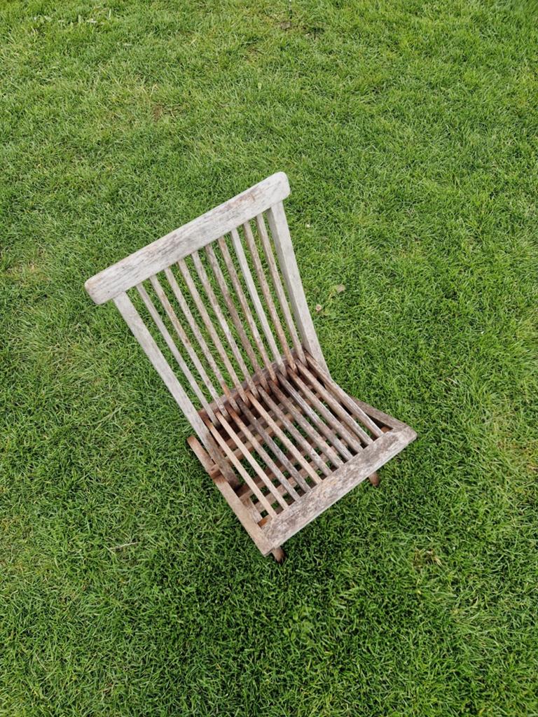 Stoel kindjes teak, Tuin en Terras, Ophalen