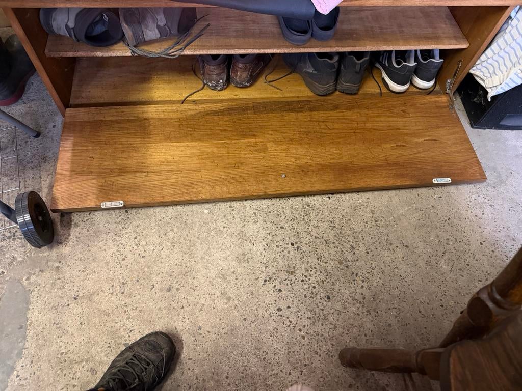 Kapstok in massief eik met spiegel en schoenkast, Huis en Inrichting, Ophalen, Zo goed als nieuw