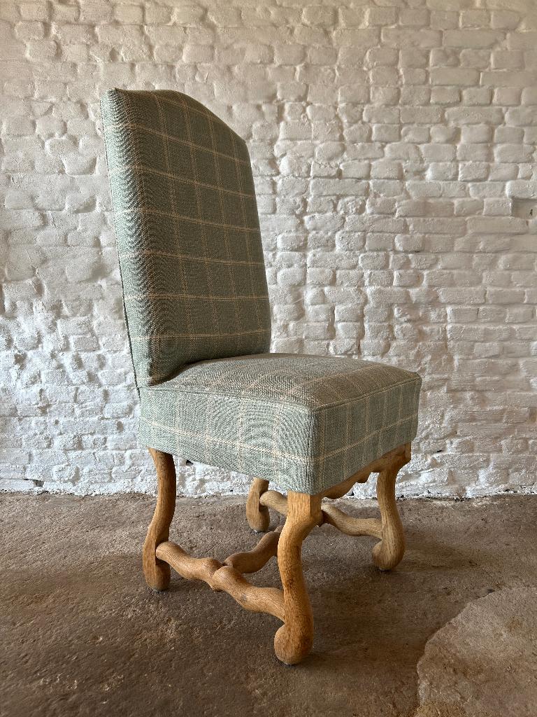 Os de Mouton stoelen, Maison & Meubles, Chaises, Comme neuf, Cinq, Six Chaises ou plus, Bois, Tissus, Blanc, Enlèvement