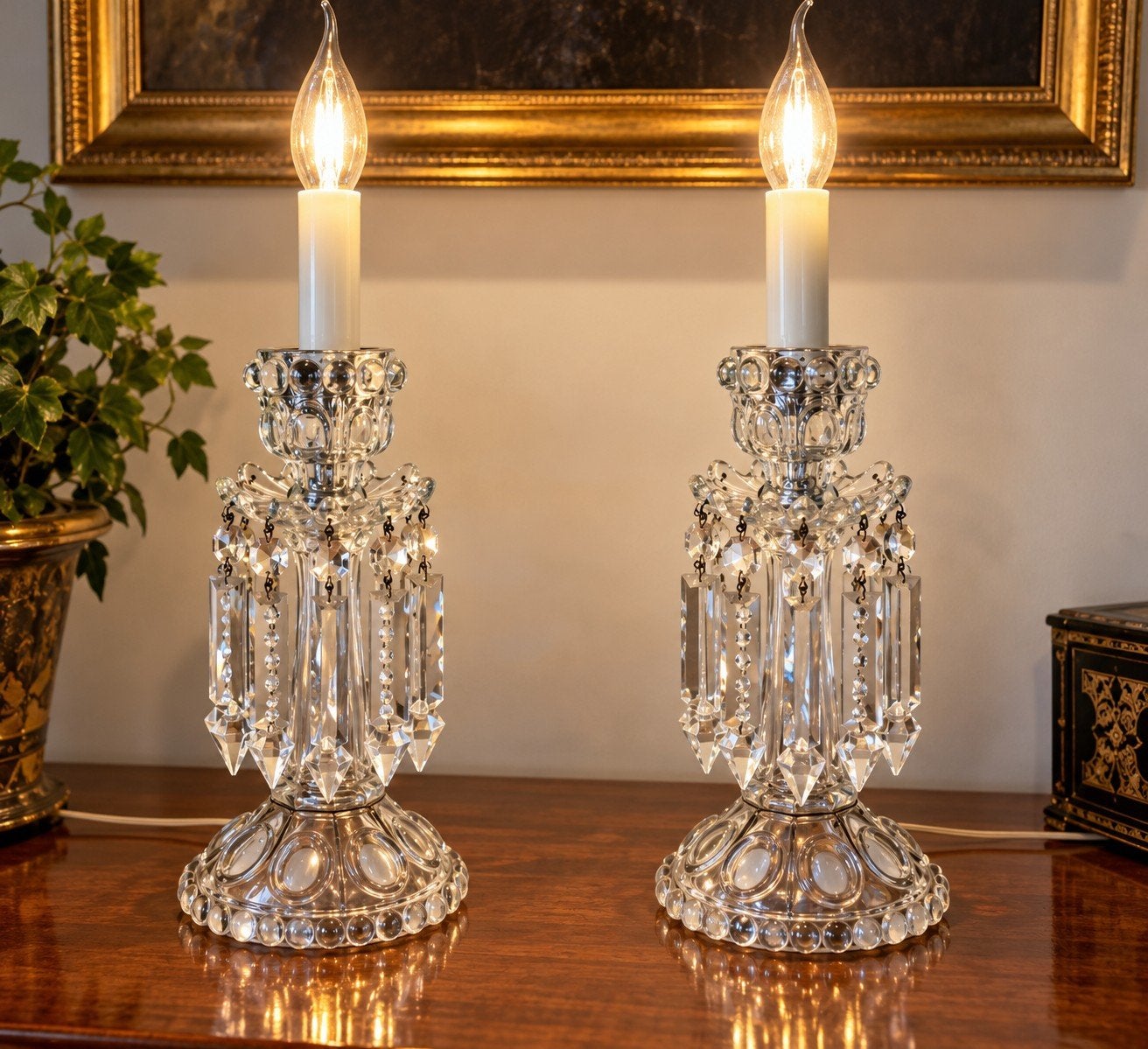 2 vintages girandolles kandelaars, Ophalen of Verzenden