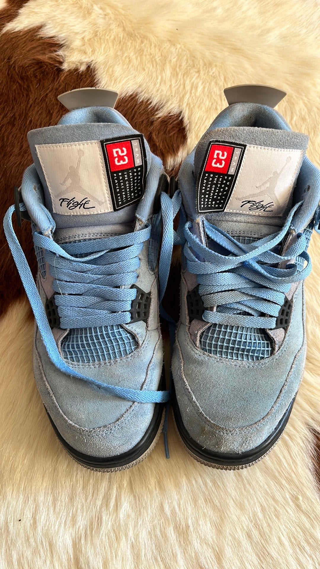 Nike Air Jordan 4 Retro 'University Blue' (UNC) – Maat 42,5, Ophalen of Verzenden, Gedragen, Blauw, Sneakers