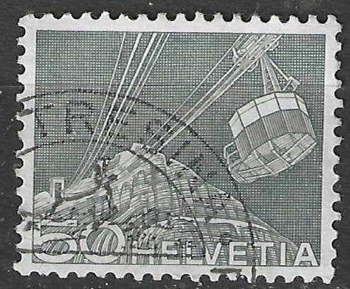 Zwitserland 1949 - Yvert 490 - Kabelbaan in Santis (ST), Verzenden, Gestempeld