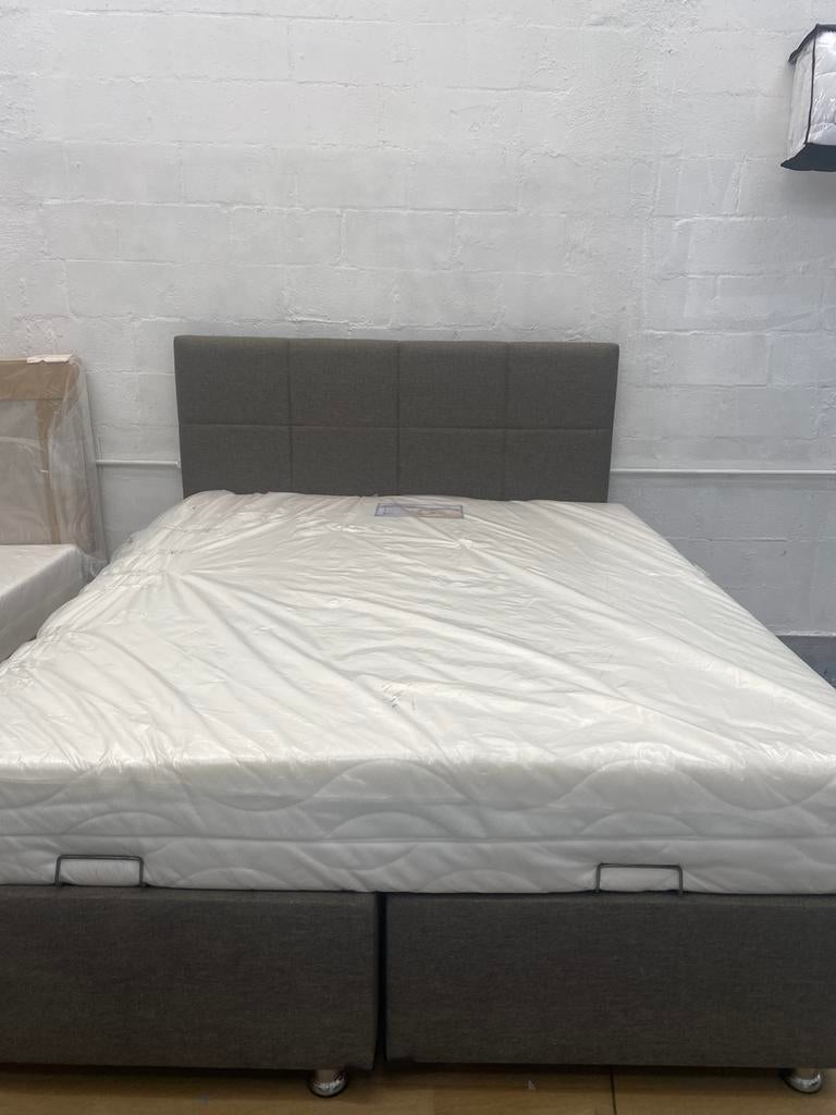 Boxspring Taupe 160x200 avec rangement, Neuf, Beige, Enlèvement, 200 cm