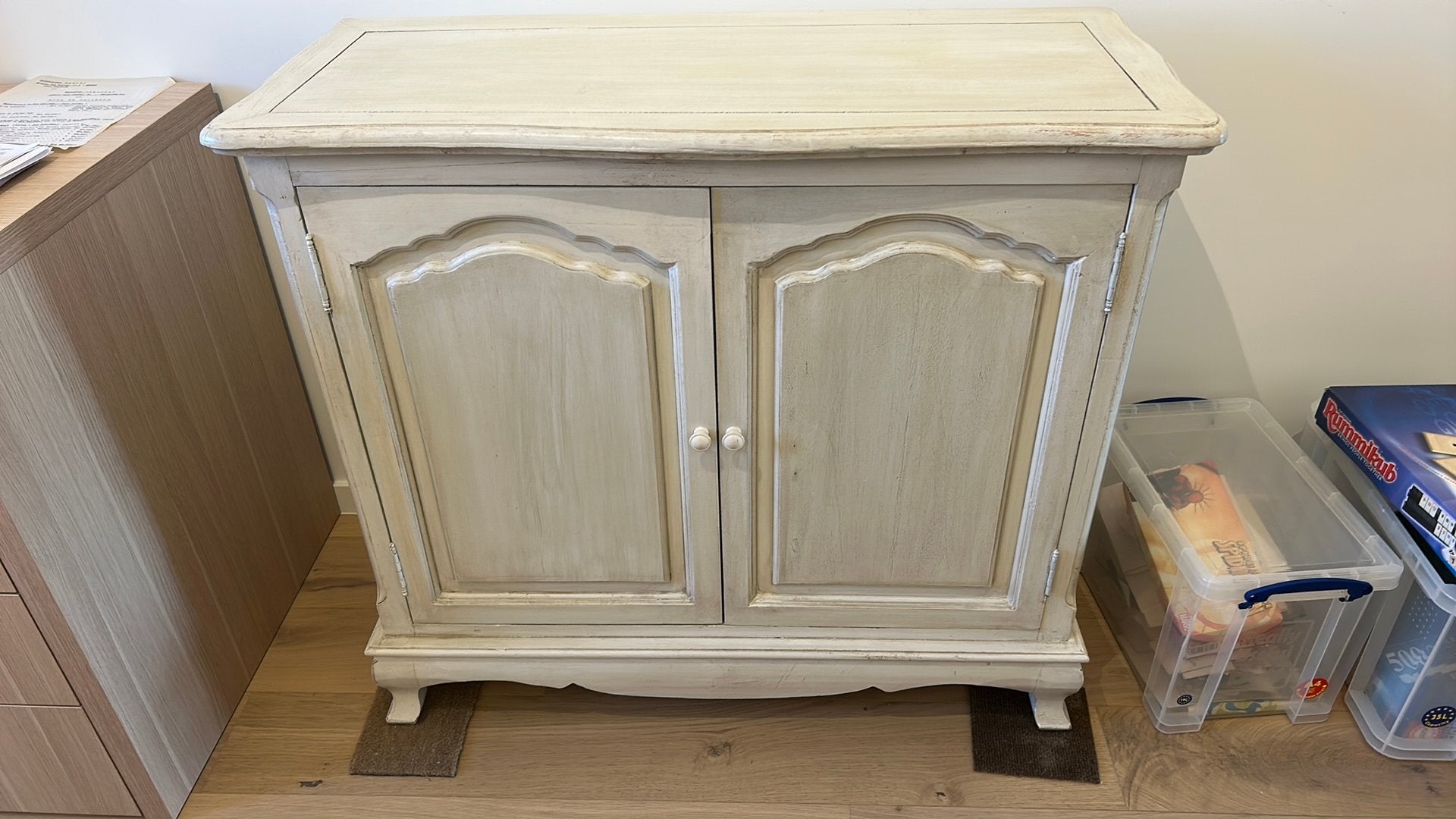 Meuble blanc en bois, Maison & Meubles, Enlèvement, Utilisé, Moins de 50 cm
