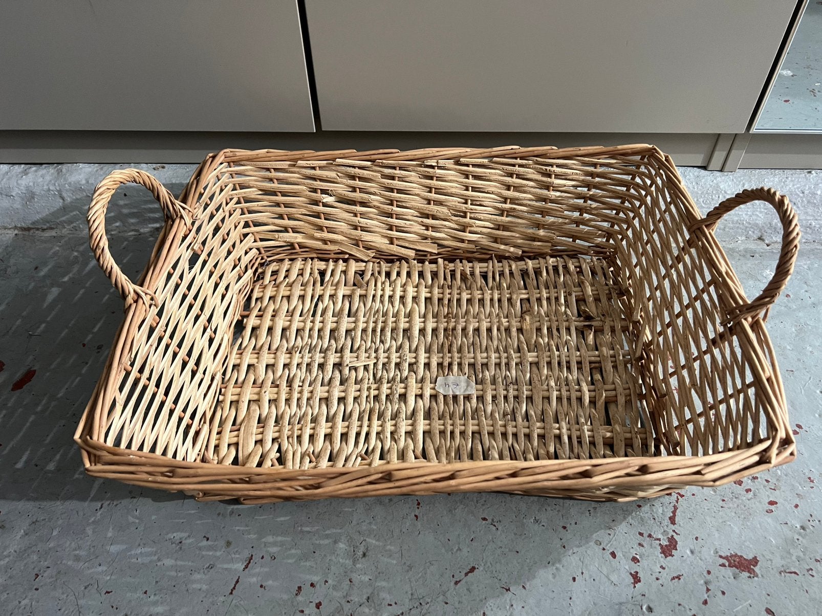 Rieten mand, Ophalen, Gebruikt, Natuurlijk materiaal, Met handvatten