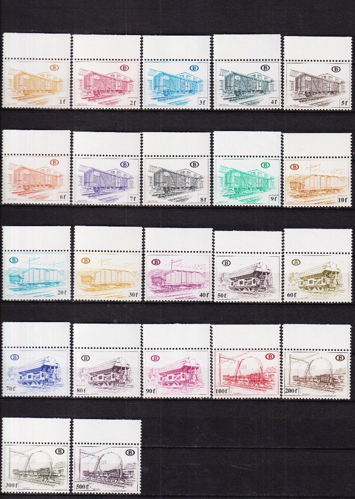 Belgique 1980 Timbres des chemins de fer TR433/454 **, Neuf, Non oblitéré, Trains, Envoi