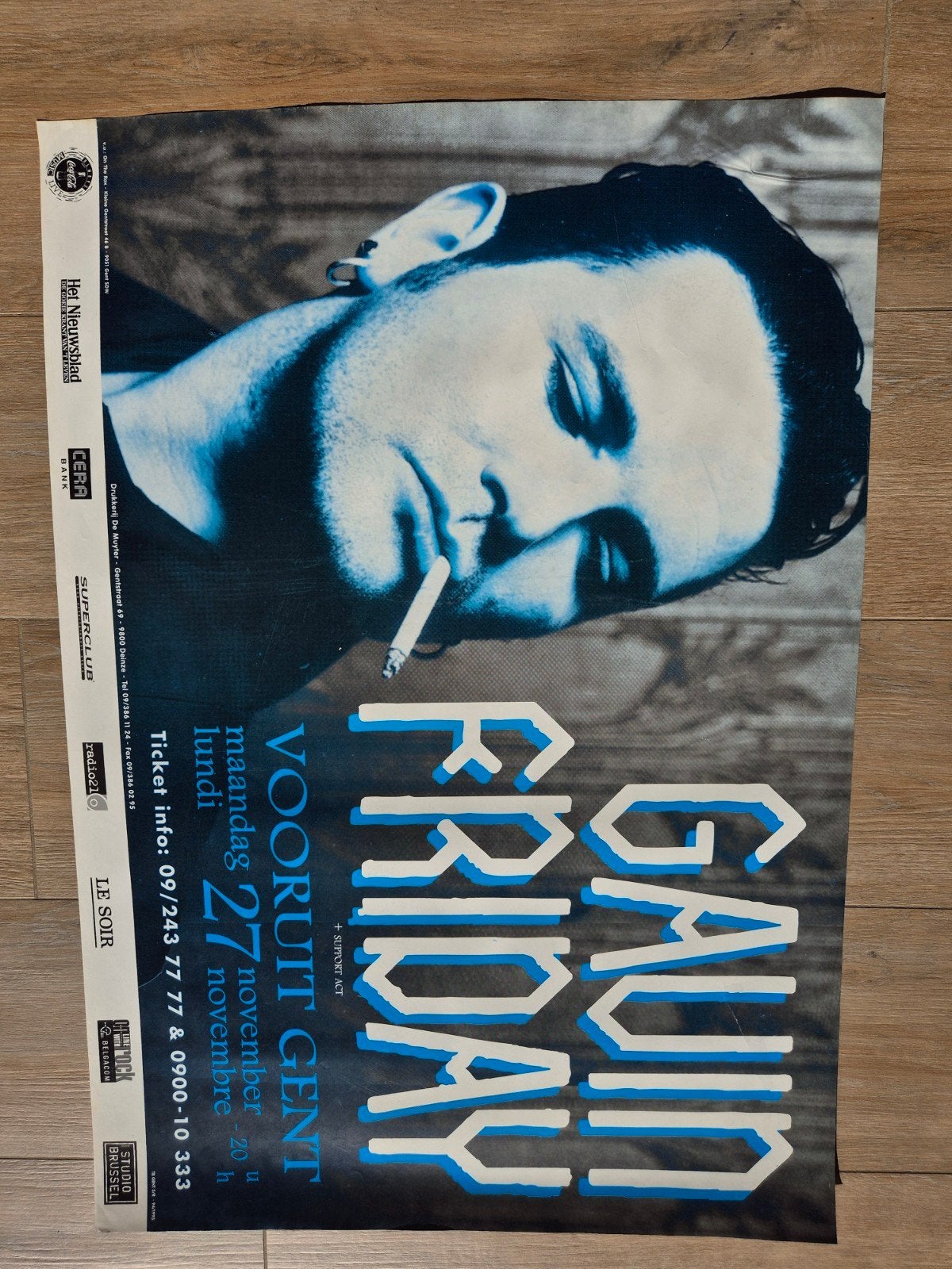 Concertposter Gauin Friday Vooruit Gent, Verzamelen, Ophalen of Verzenden, Zo goed als nieuw, Muziek