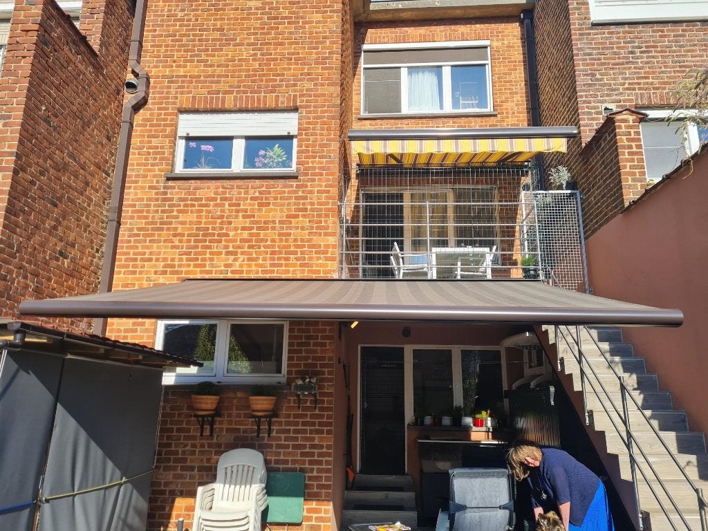 zonnescherm, Tuin en Terras, Ophalen, Elektrisch, Zo goed als nieuw, 250 cm tot 450 cm