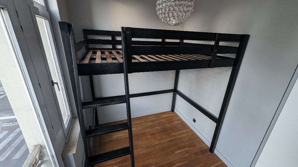 IKEA STORÅ hoogslaper (bedframe) 140x200, Huis en Inrichting, Slaapkamer | Bedden, Gebruikt, Twijfelaar, 140 cm, 200 cm, Hout