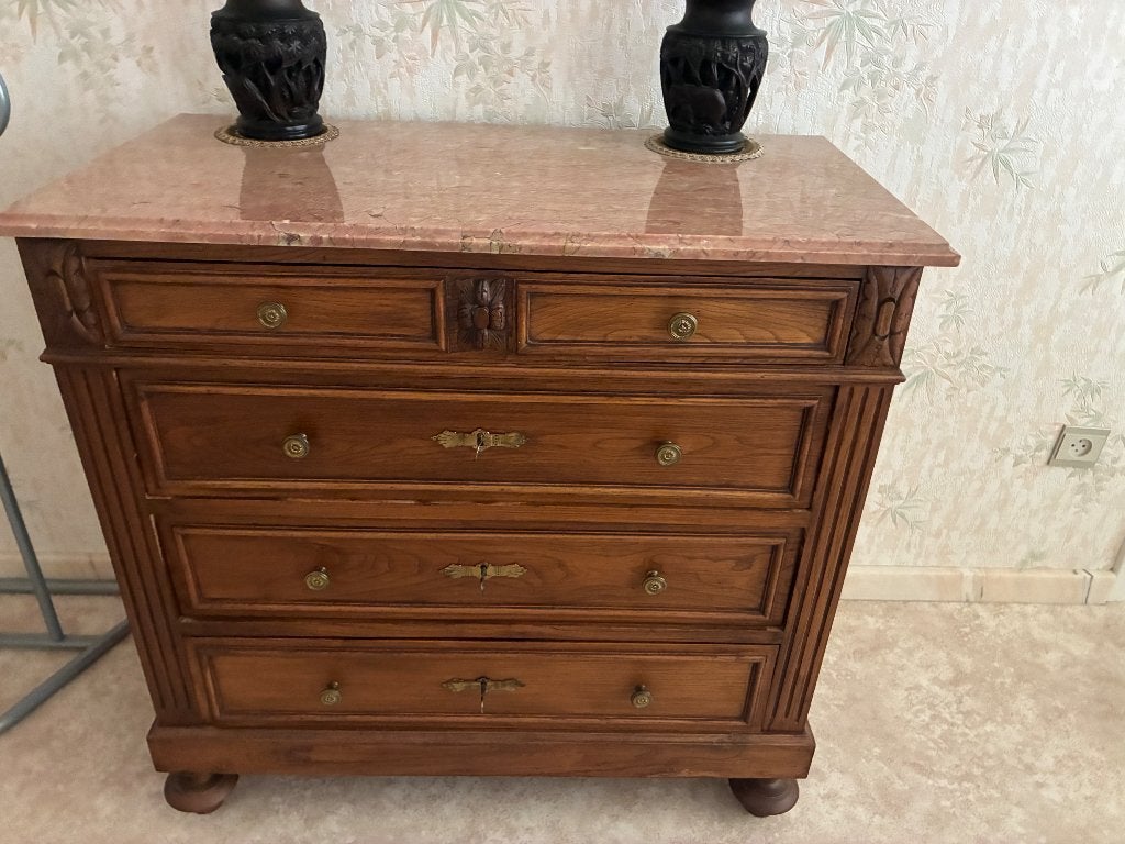 Antieke Commode met marmeren blad, Antiek en Kunst, Ophalen