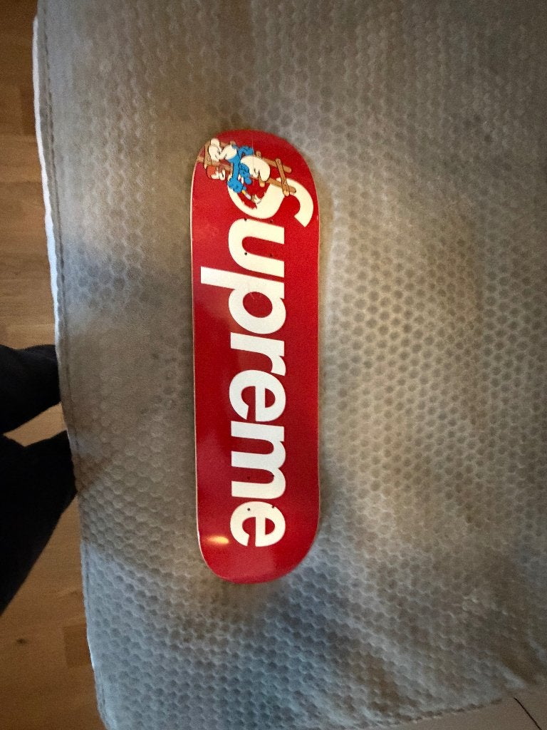Supreme Smurfs Skateboard Rood, Ophalen, Zo goed als nieuw, Skateboard