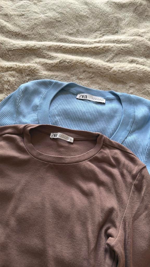 Trui en T-shirt van Zara, Enlèvement, Comme neuf, Taille 36 (S), Brun