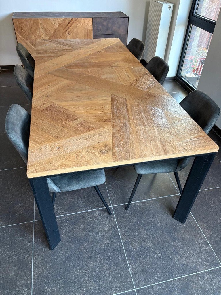 Eetkamertafel, Ophalen, 100 tot 150 cm, Teakhout, 200 cm of meer