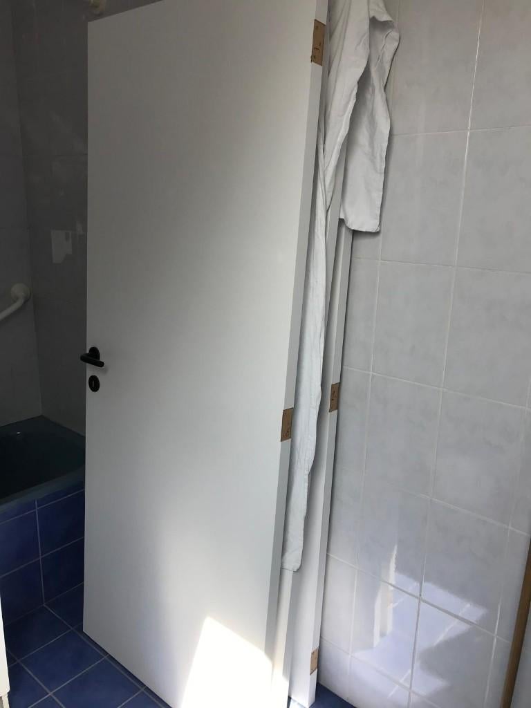 Witte binnendeuren met zwarte klinken, Ophalen, 80 tot 100 cm, Binnendeur, Minder dan 200 cm
