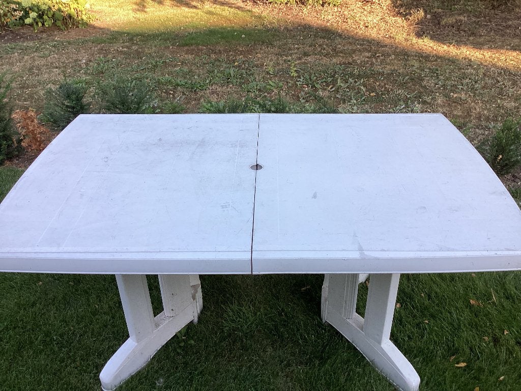 Tuintafel, Tuin en Terras, Ophalen, Gebruikt, Rechthoekig, Kunststof
