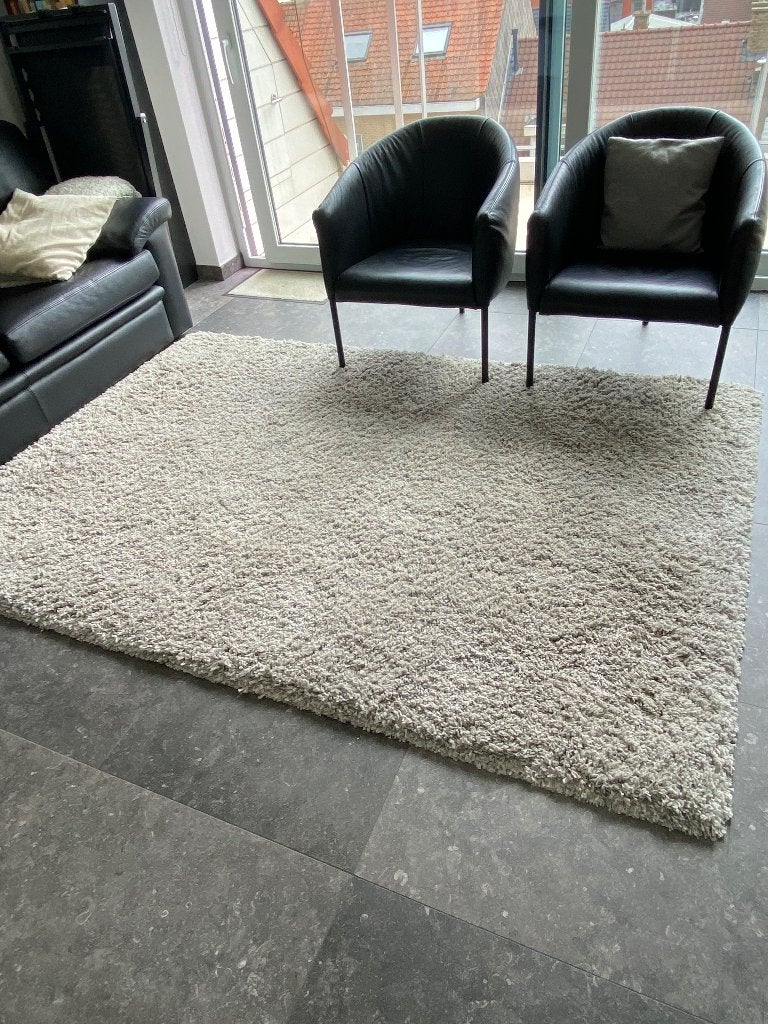 Onyx Shaggy tapijt – lichtgrijs – 160 x 230 cm, Maison & Meubles, Gris, 200 cm ou plus, 150 à 200 cm, Comme neuf