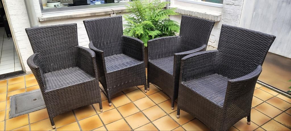 4 Rotan tuinstoelen, Ophalen, Rotan