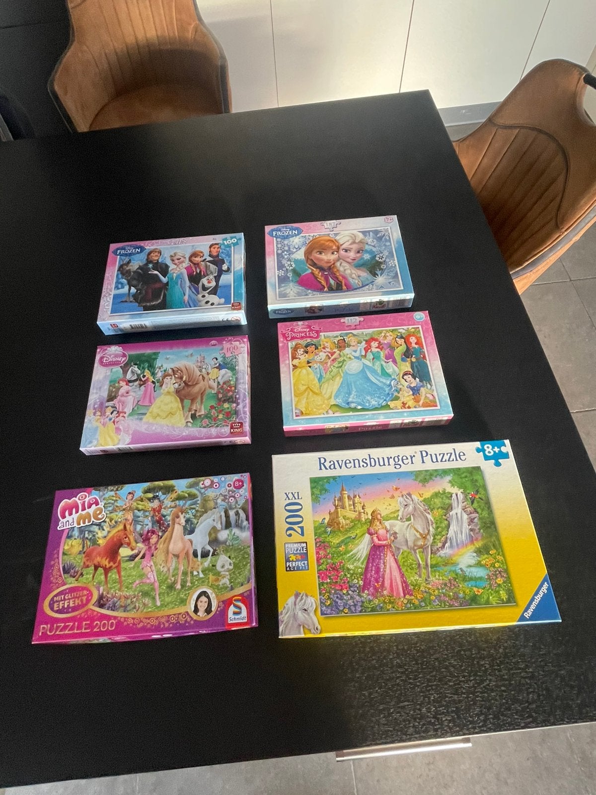 Diverse kinderpuzzels: Frozen, Mia and Me, Disney Prinsessen, Ophalen, Meer dan 50 stukjes, Gebruikt, 6 jaar of ouder
