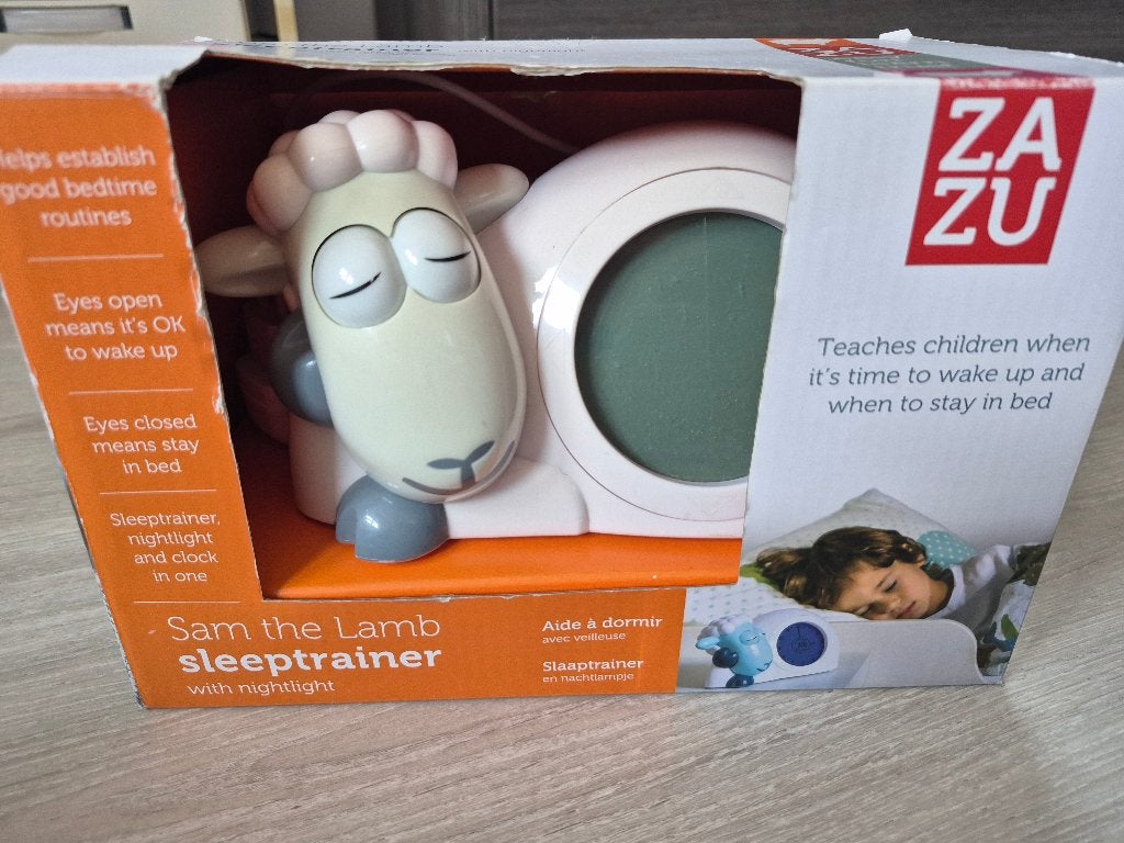 Zazu slaaptrainer: kinderwekker en nachtlampje, Wit, Ophalen of Verzenden, Zo goed als nieuw, Zazu