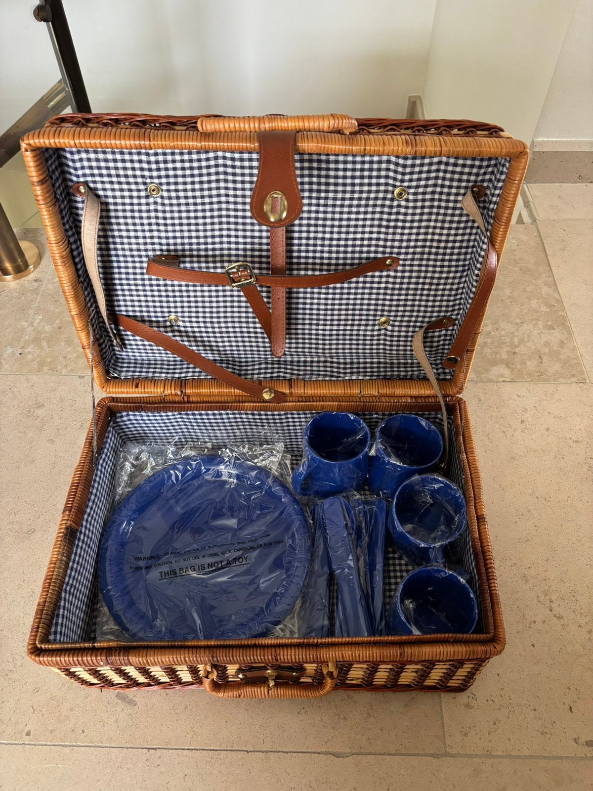 Prachtige picknickmand met 4-delig servies (nieuwstaat), Ophalen, Nieuw