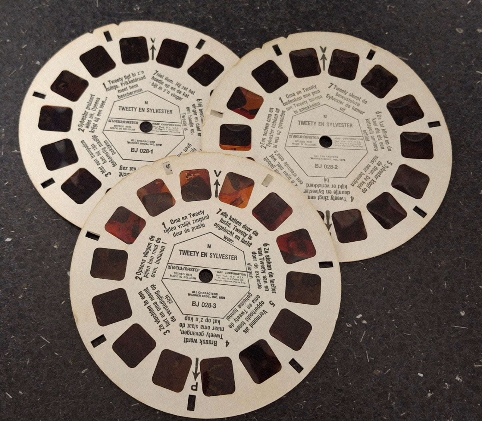 Lot vintage schijfjes View-Master Viewmaster Tweety Sylveste, Ophalen of Verzenden, Zo goed als nieuw