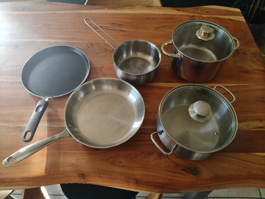 Kookpotten, Huis en Inrichting, Ophalen, Zo goed als nieuw, Pannenset