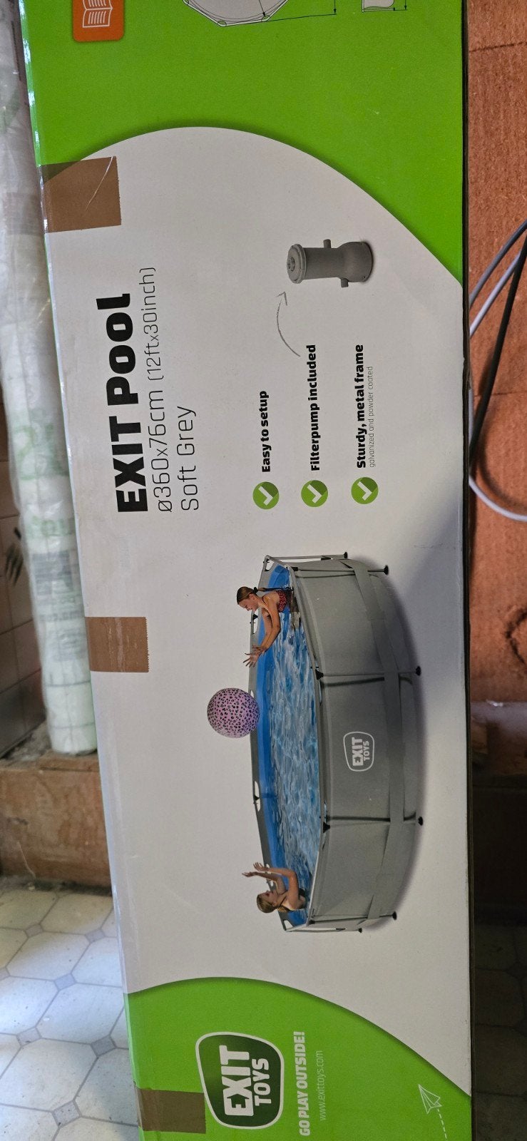 Zwembad van 3,4 m met afdekking, circulatiepomp., Ophalen, Minder dan 80 cm, Rond, 300 cm of meer