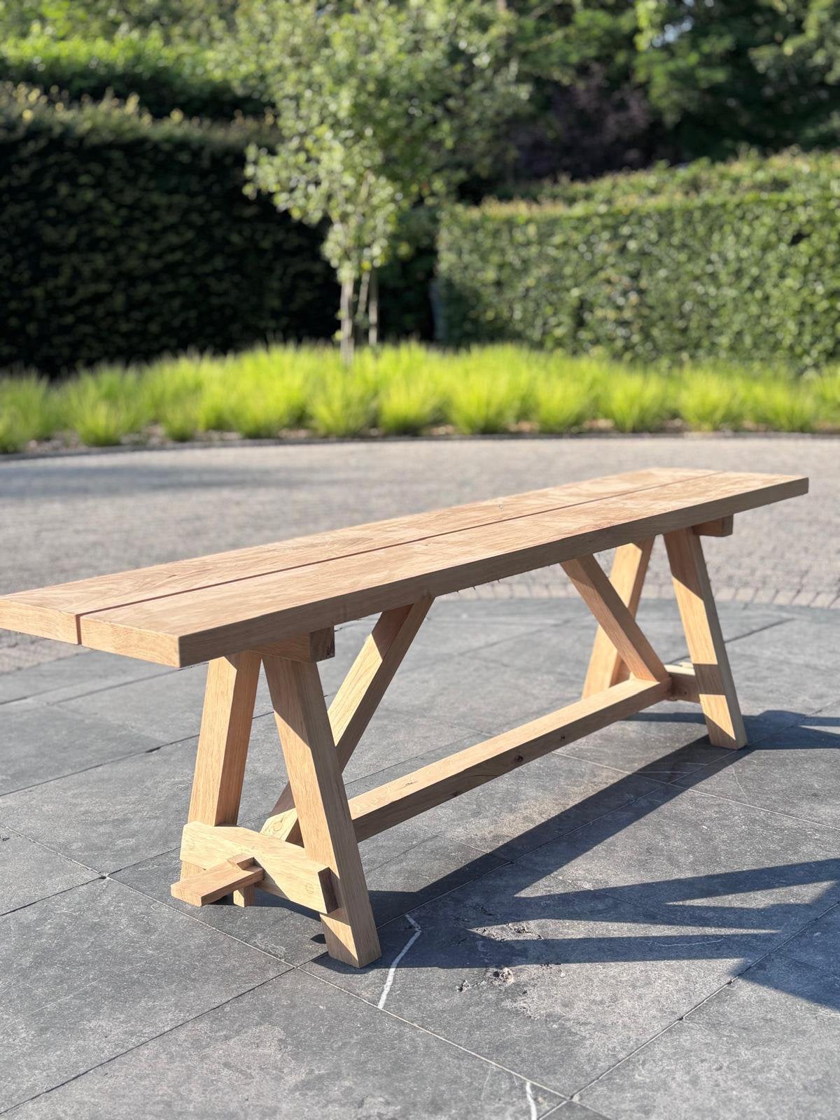 Meranti houten zitbank, Tuin en Terras, Ophalen, Rechthoekig, Hout