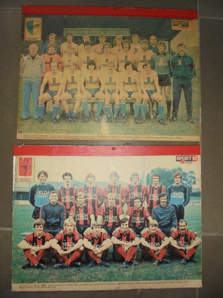 vintage voetbalprenten sk beveren en winterslag jaren 70 80, Ophalen of Verzenden, Gebruikt, Poster, Plaatje of Sticker