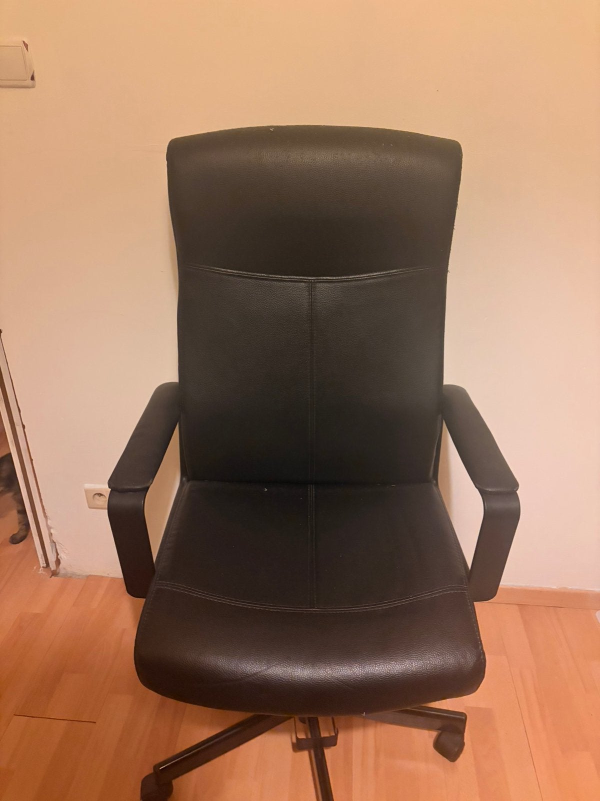 Chaise de bureau en cuir, Enlèvement, Comme neuf, Chaise de bureau