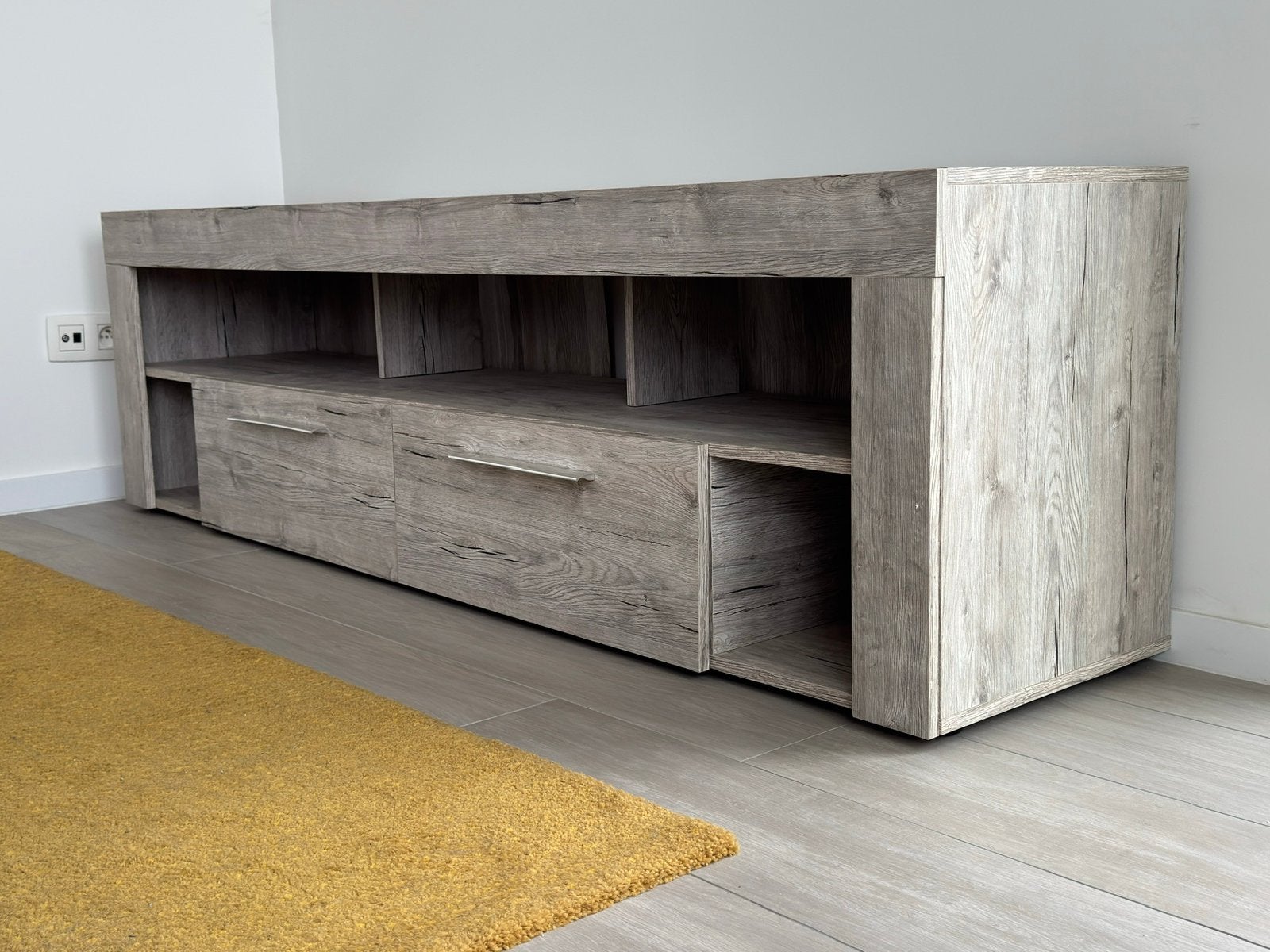Televisie meubel - Licht hout met zichtbare nerven - TV kast, Maison & Meubles, Armoires | Mobilier de télévision, 25 à 50 cm